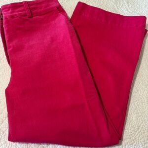 Vibrant Pink Thin-wale Corduroy Wide Leg Trousers